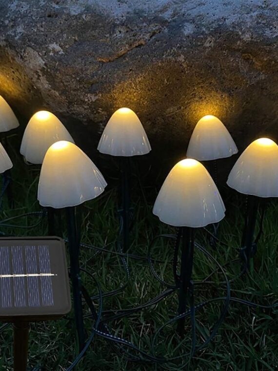 LED Solar String Lights Waterproof Mushroom