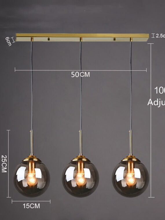 Cognac Smoky Gray Clear Glass Ball LED