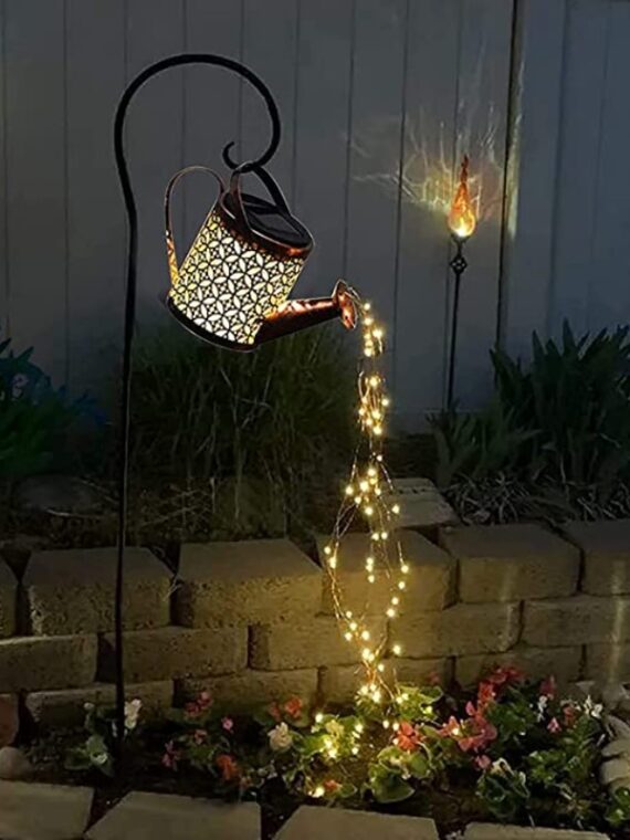 Garden Solar Watering Can Light Hanging Kettle