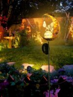 Led Solar Lamp Wrought Iron Hollow Elf
