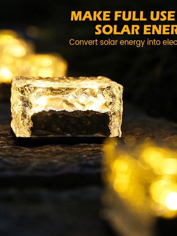 4pcs Solar Led Light Clear Ice Cube Lights Outdoor