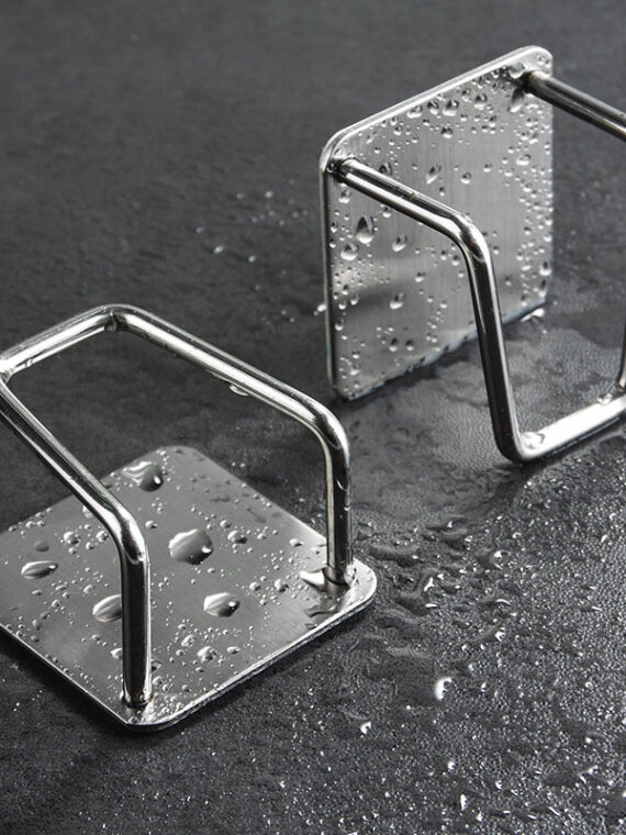 Kitchen Organizer Sponge Holder Soap Drying Rack Self Adhesive Sink Drain Racks Stainless Steel Sink Wall Storage Racks Hooks