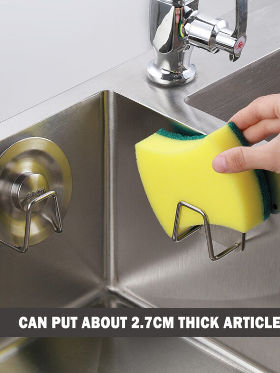 Kitchen Organizer Sponge Holder Soap Drying Rack Self Adhesive Sink Drain Racks Stainless Steel Sink Wall Storage Racks Hooks