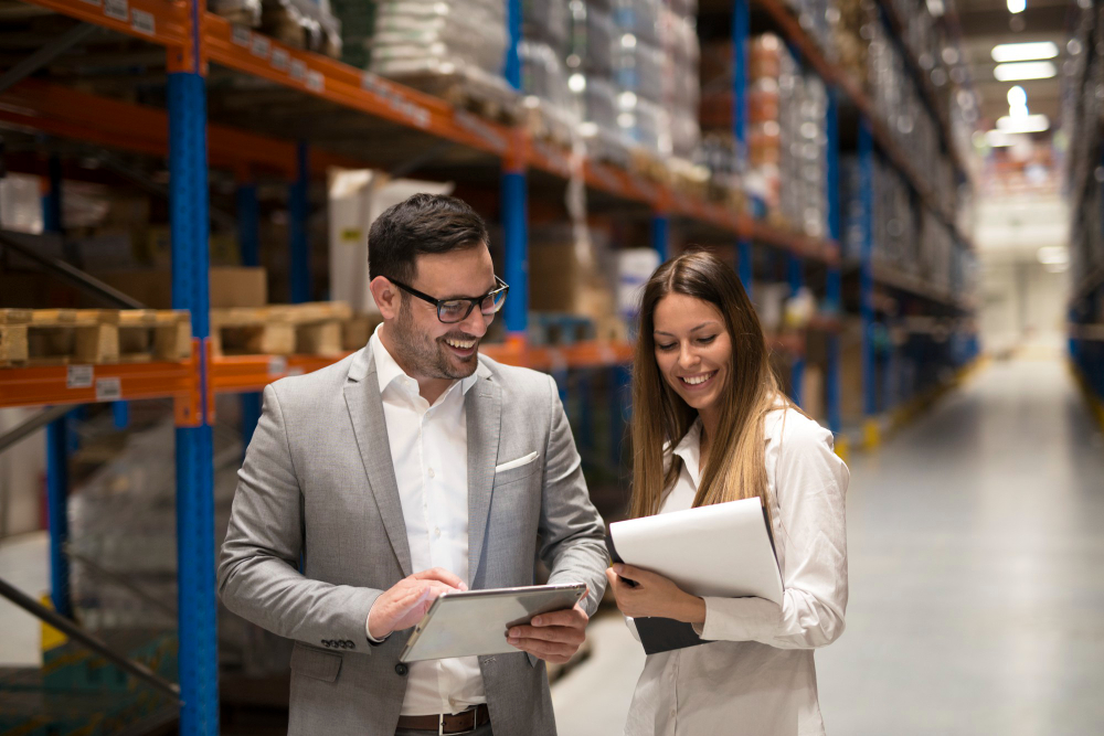 managers-visiting-storage-center-discussing-about-distribution-goals-year